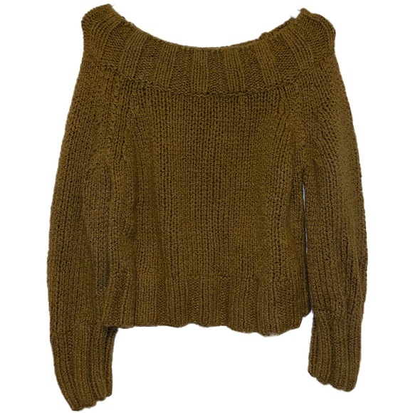 Free People™️ Olive Off The Shoulder Sweater - Picture 1 of 1